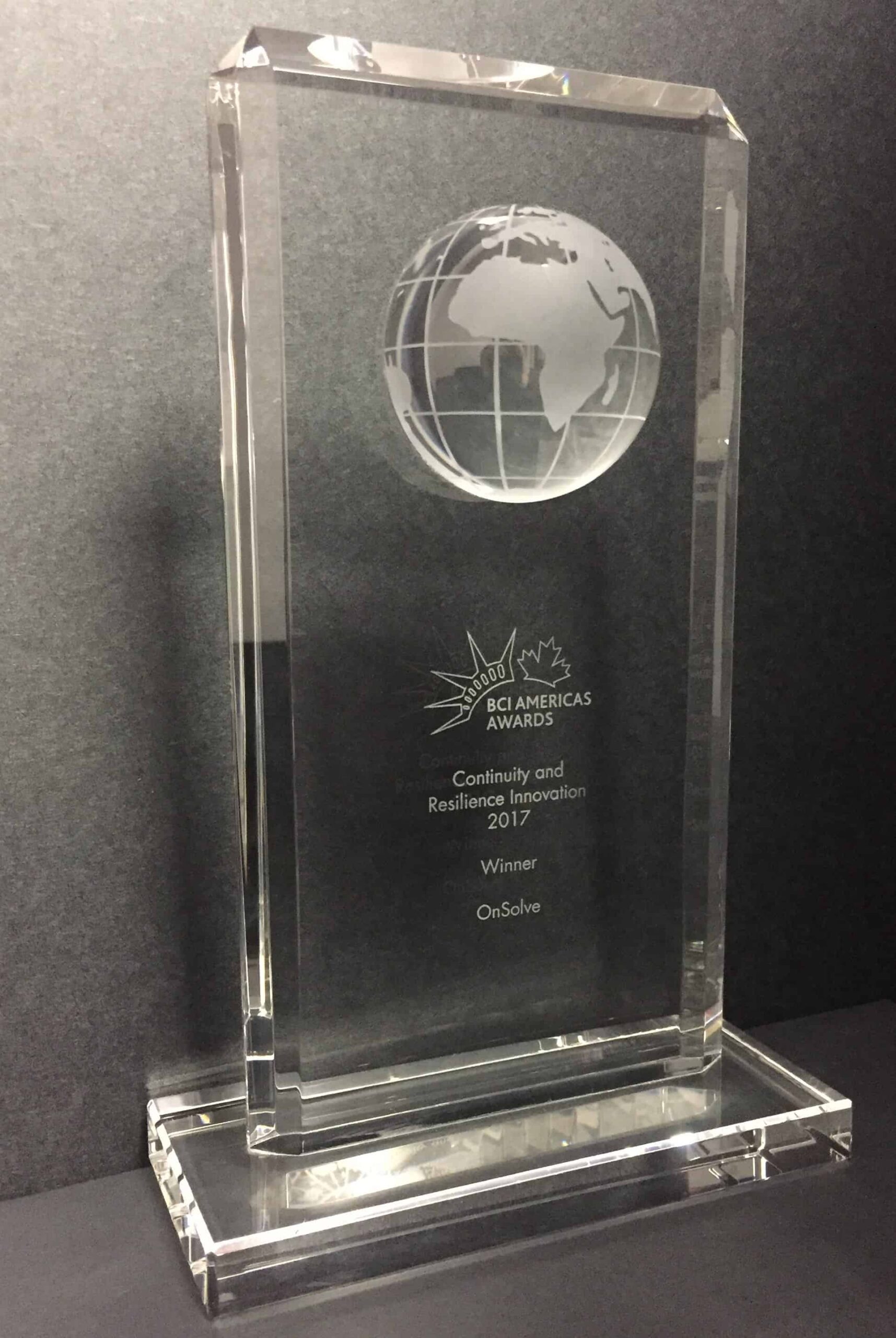 OnSolve Business Continuity Institute America's Award Winner 2017