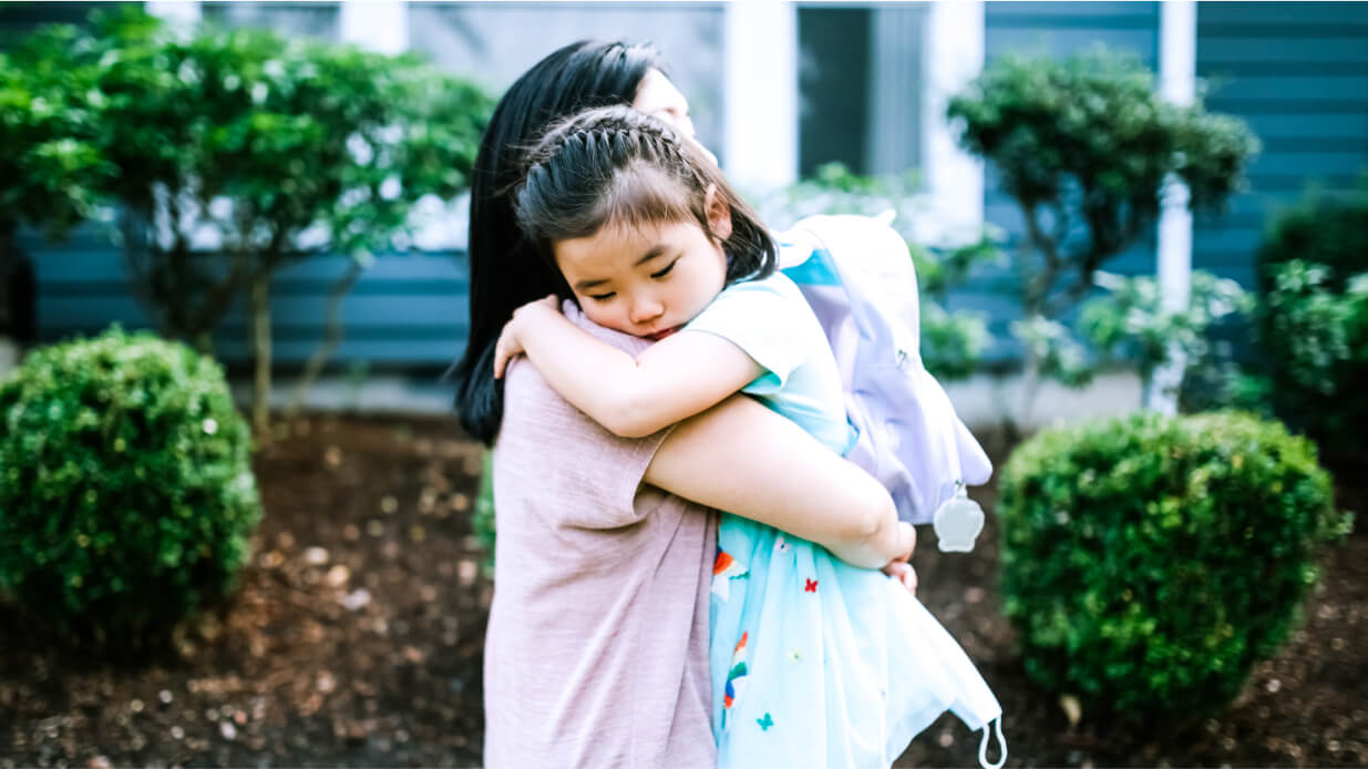 Girl Hugging Mom